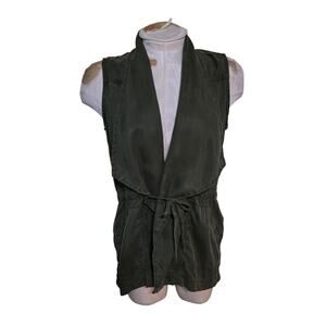 American Eagle Tie Front Vest Womens‎ Olive Green Jacket Sleeveless Size XS NWT